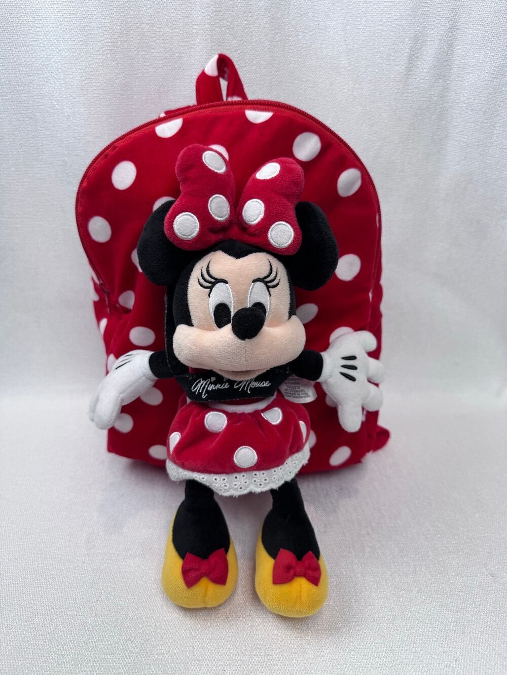 Disney Parks Original Minnie Mouse Red white dots Backpack & Minnie Mouse Doll